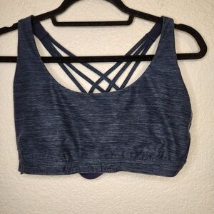 Victoria’s Secret Marled Black and Gray Strappy Racerback Sports Bra L